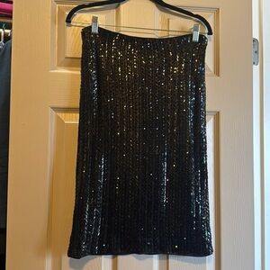 Black sequin sparkle pencil skirt